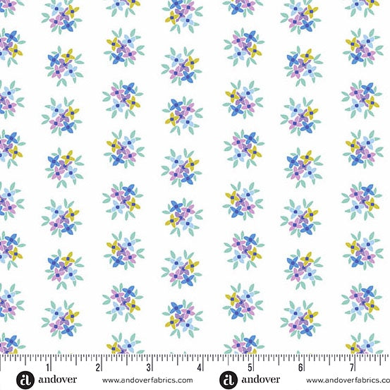 Friday Night Posy Cornflower fabric A-1560-B