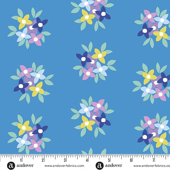 Friday Night Posy Grande Peacock fabric A-1559-B