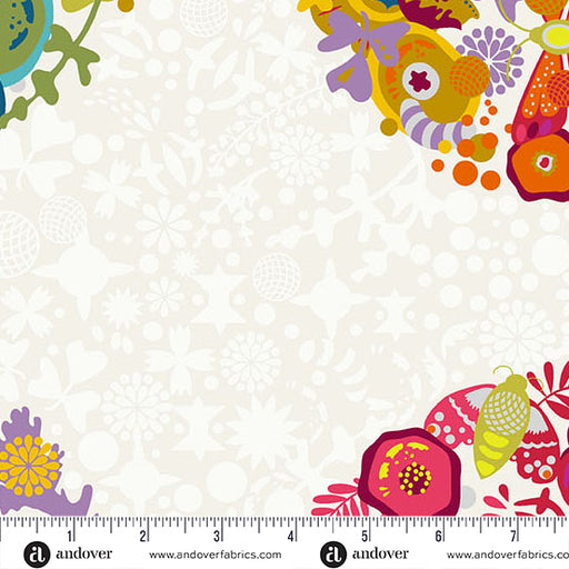 Art Theory Day fabric A-1442-L - Color Wheel collection by Alison Glass with ruler

