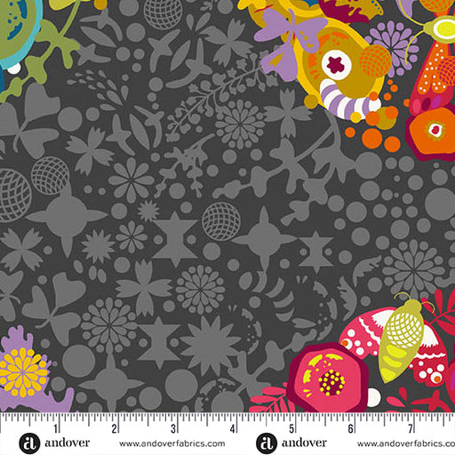 Art Theory Night fabric A-1442-K - Color Wheel collection by Alison Glass
 with ruler