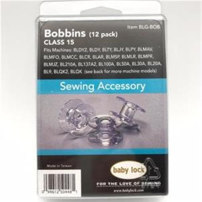 Packaging of Bobbins with Baby Lock logo on a white background