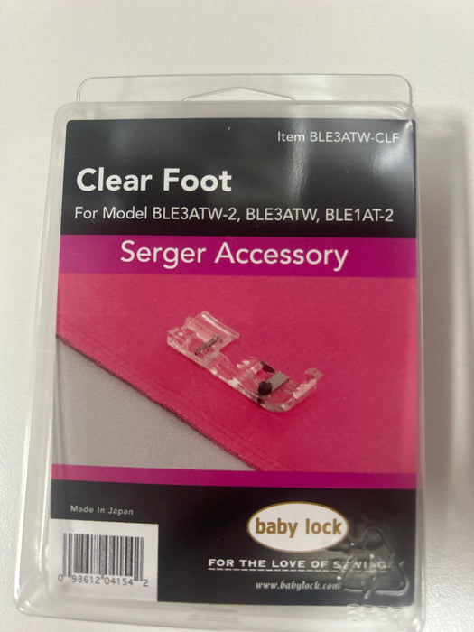 Baby Lock Clear Foot BLE3ATW-CLF for Sergers in packaging
