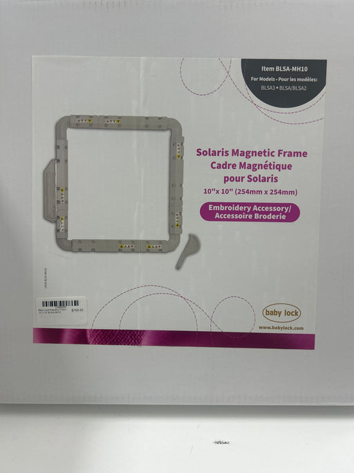 Baby Lock Magnetic frame 10" x 10" BLSA-MH10 in packaging with text and graphics on a white background