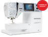 Bernina sewing machine with Liberty fabric design, 'Coming in August' label.