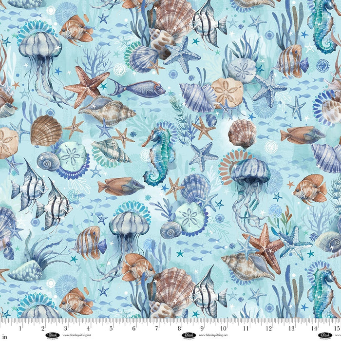 Seatopia Light Blue Underwater Scene fabric - 4560-70