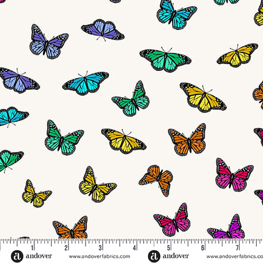 Butterfly Rainbow Day fabric A-1443-K - Color Wheel collection by Alison Glass
with ruler