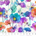 Dragonfly Dance white fabric with multi-colored florals by Deborah Edwards and Melanie Samra for Northcott Fabrics, showcasing vibrant flowers and dragonflies on white fabric, perfect for quilts and home decor.