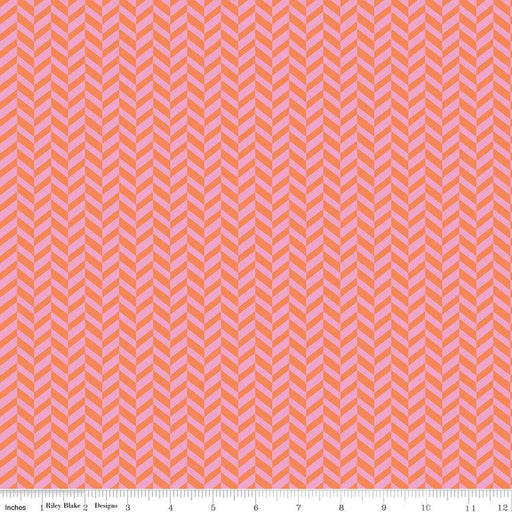 Effervescence Herringbone Pink/Orange