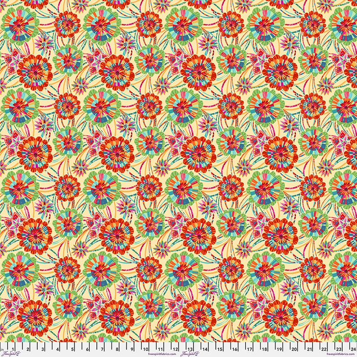 Festival Rosettes Cream fabric by Odile Bailloeul | FreeSpirit Fabrics