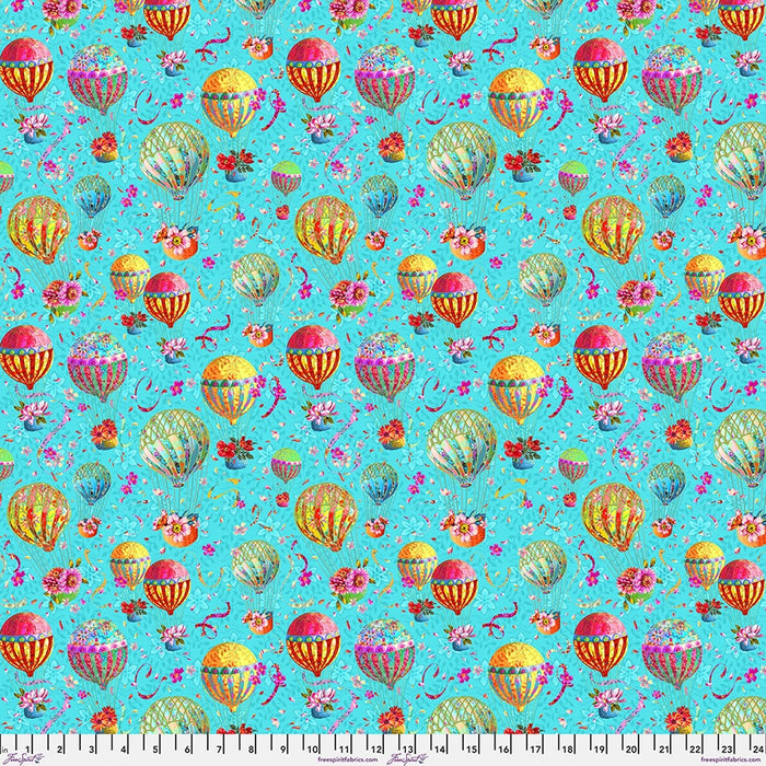 Festival Small Balloons Blue fabric by Odile Bailloeul | FreeSpirit Fabrics