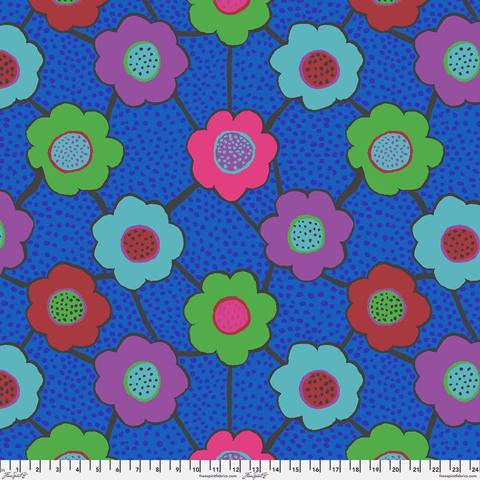 Floral Connections in Blue Kaffe Fassett Collective August 2025 fabric
