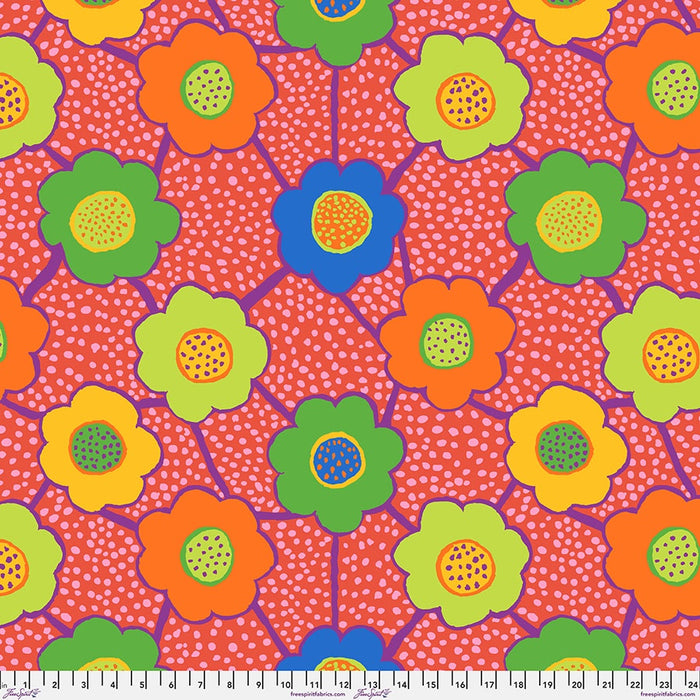 Floral Connections in Red Kaffe Fassett Collective August 2025 fabric