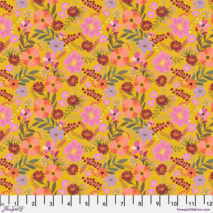 Daisy Delight Marigold fabric | Floral Fiesta collection
