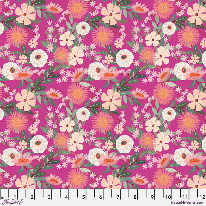 Petal Paradise Magenta fabric | Floral Fiesta collection