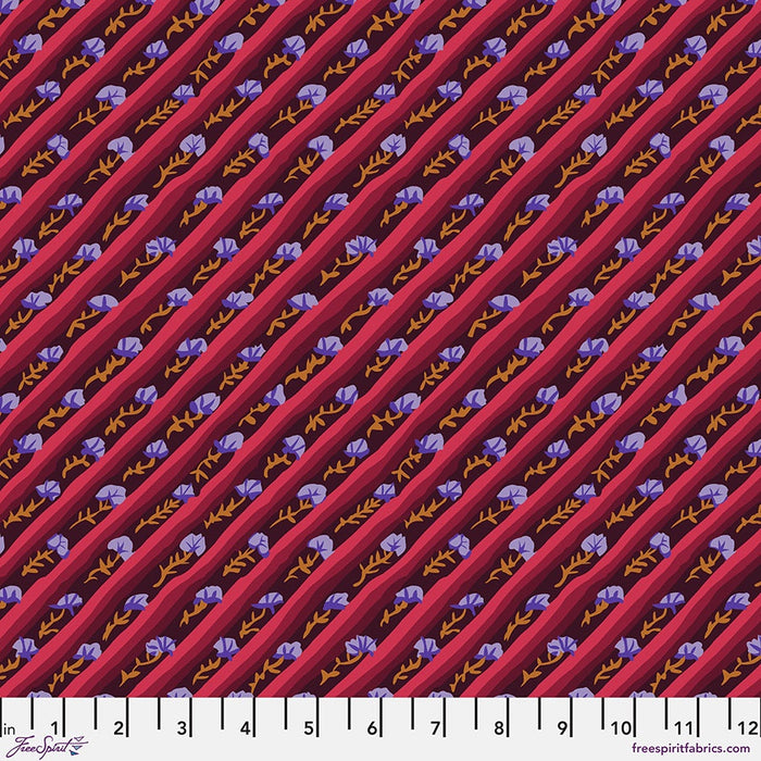 From the Archives by Kaffe Fasset Diagonal Poppy Aubergine fabric