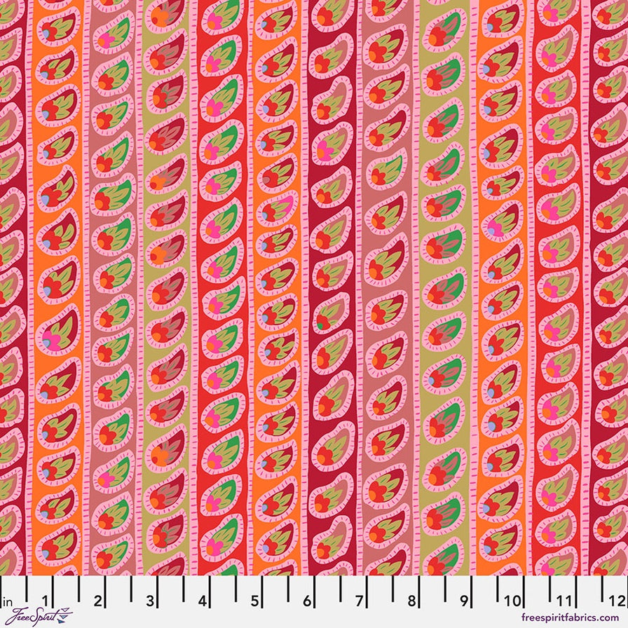 From the Archives by Kaffe Fasset Paisley Stripe Red Quilting Fabric by ...