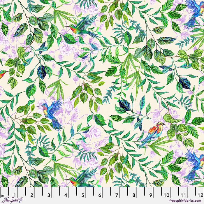 Enchanted Forest on Green fabric | In Full Bloom fabric collection