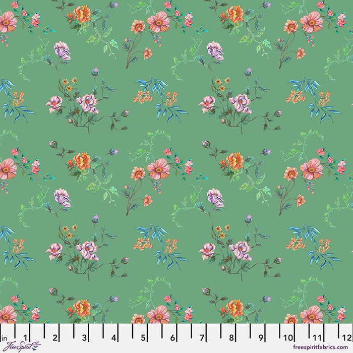 Mint Chintz on Mint fabric | In Full Bloom fabric collection