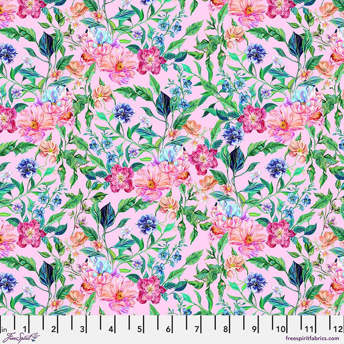 Windflower Tapestry on Blush fabric | In Full Bloom fabric collection