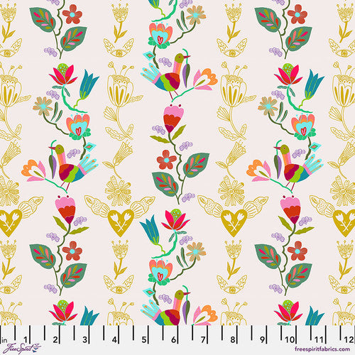 Little Clever Climbers Cream fabric - Harmony fabric collection
