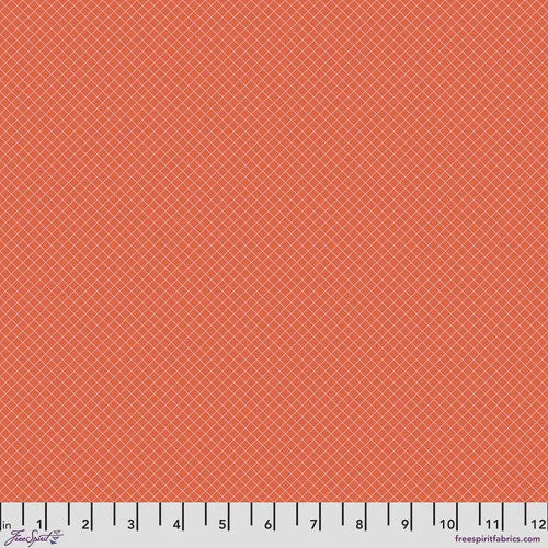 True Colors by Tula Pink - On the Grid Salmon fabric
