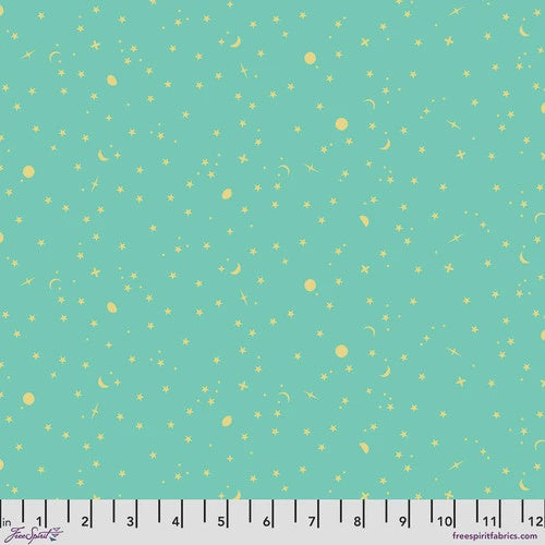 True Colors by Tula Pink - Space Sprinkles Seaglass fabric
