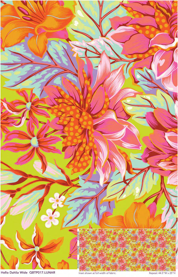 Untamed by Tula Pink Hello Dahlia 108in Wide - Lunar Backing