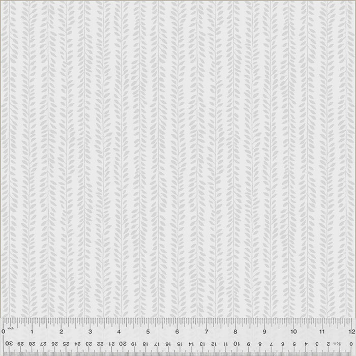 Frosting Garden Rows White on White Cotton fabric