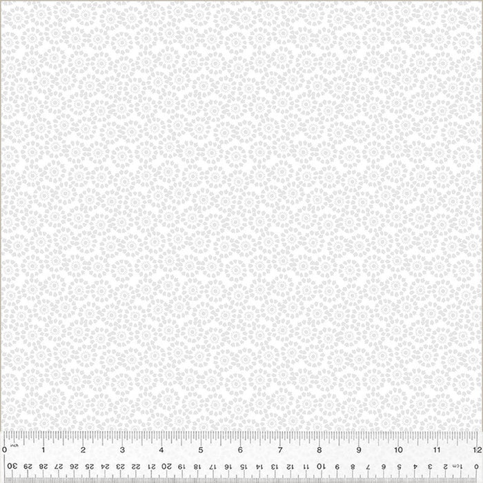 Frosting Mini Medallion White on White Cotton fabric