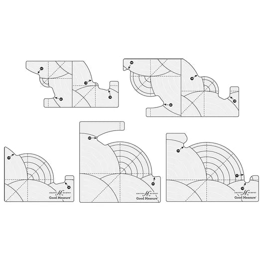 Amanda Murphy Long Arm Baptist Fan Set Quilting Template