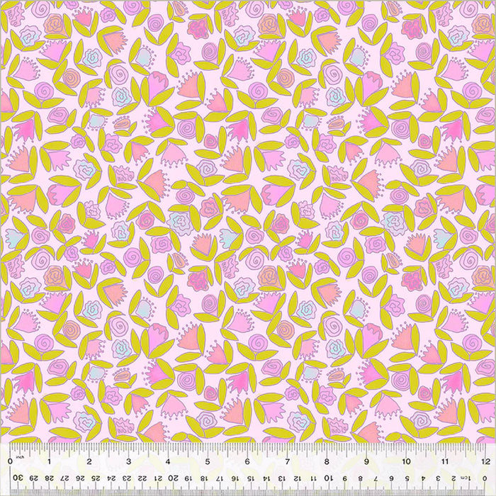 Goodness Gracious! Little Ditsy Flowers Cotton Candy fabric yardage