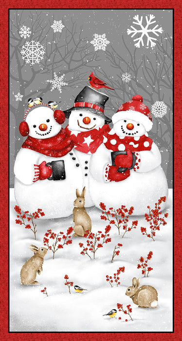 Snow Crew Flannel 24 Inch Snowmen Panel Multi fabric - 1296P-89 Multi