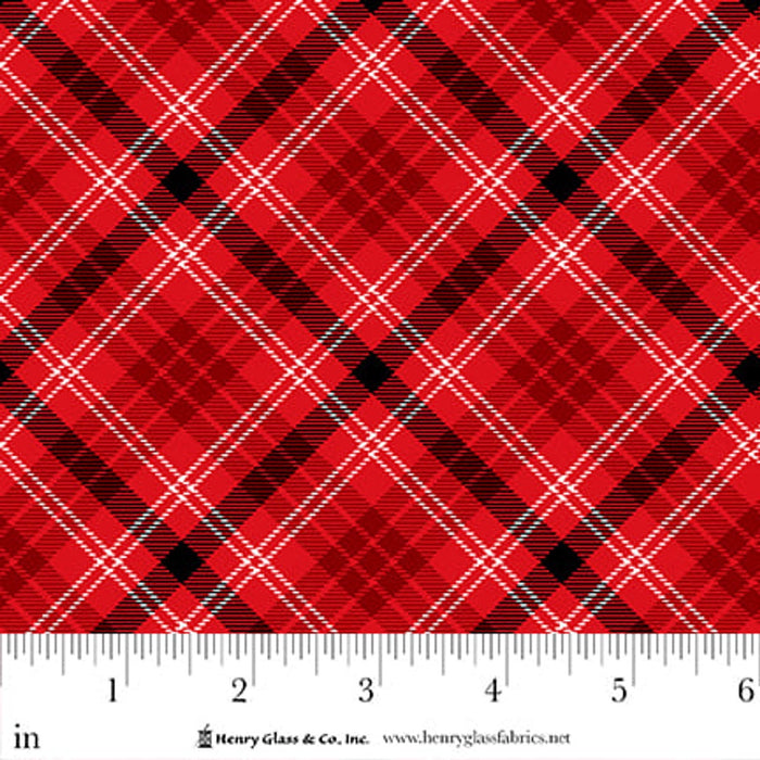 Snow Crew Flannel Bias Plaid Red fabric - 1285-88 Red