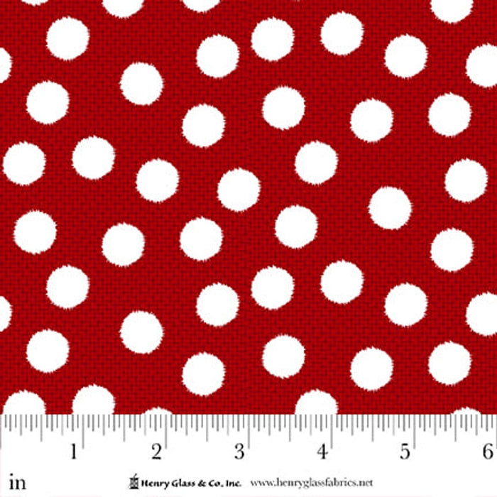 Snow Crew Flannel Fuzzy Dots Red fabric - 1292-88 Red