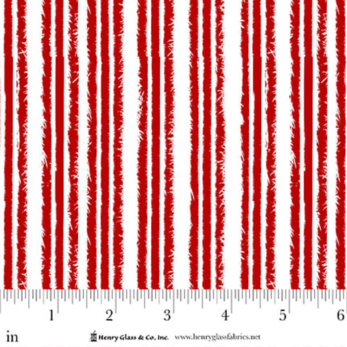 Snow Crew Flannel Stripe Red/White fabric - 1291-08 Red/White