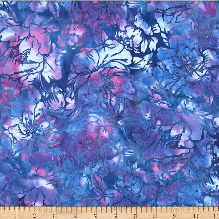 Hoffman Fabrics Batik Wisteria Blooms Sea Urchin fabric X2620-276 SEA URCHIN