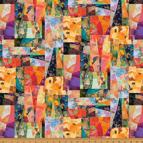 Hoffman Fabrics Crafty Cats Loving Rainbows fabric X5716-767-LOVING RAINBOWS