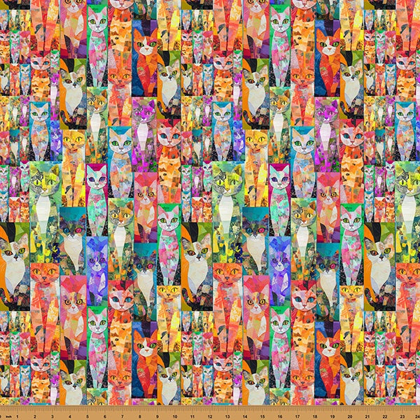 Hoffman Fabrics Crafty Cats Rainbow Sweets fabric X5715-734-RAINBOW SWEETS