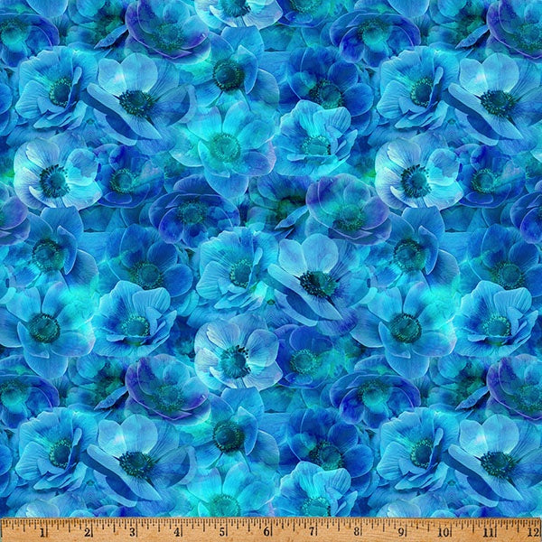 Hoffman Fabrics Flourish Cobalt fabric X5629-17-Cobalt
