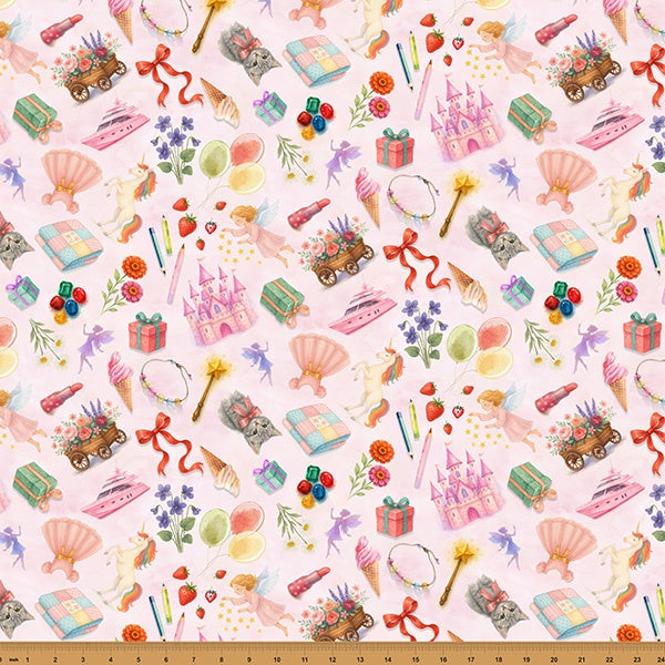 Things That Go From A to Z Pink Lemonade fabric - X5748 493-PINK LEMONADE