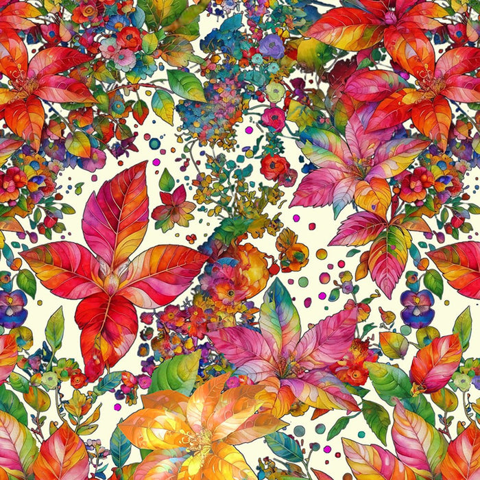 Hoffman Yuletide Blooms Cream fabric - X5550-33-Cream