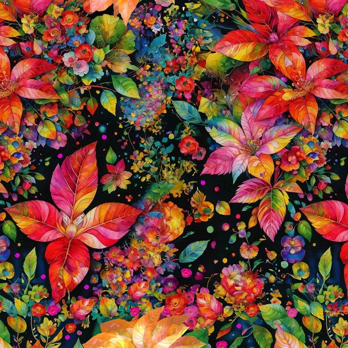 Hoffman Yuletide Blooms Rainbow fabric - X5550-181-Rainbow