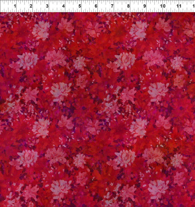Blooming Day & Night Burgundy Monet fabric