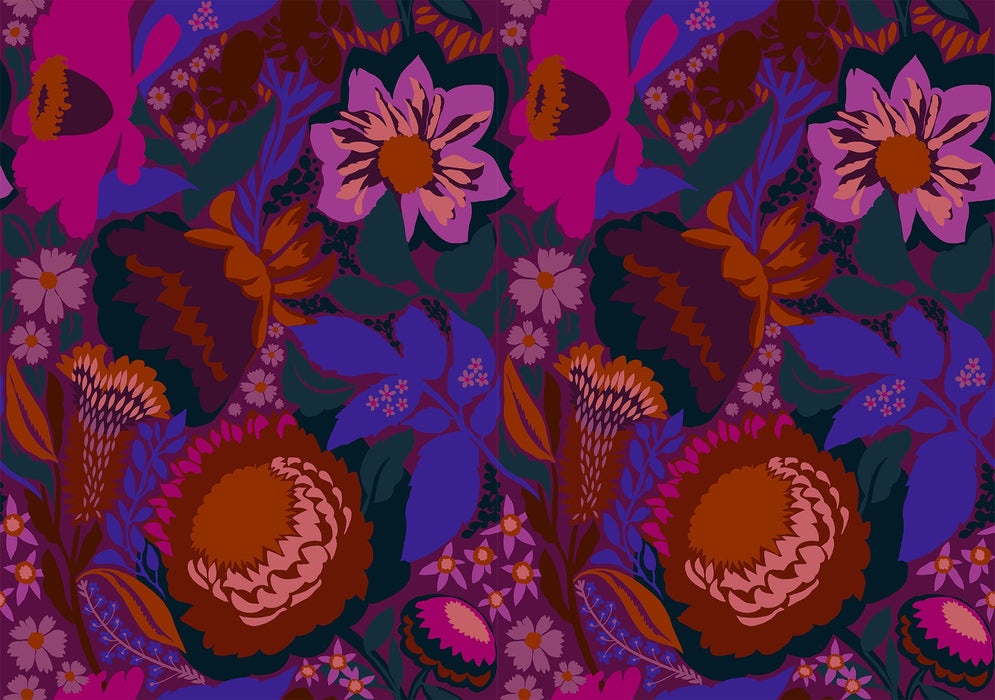 Shadows in Plum 108in Wideback fabric | Jumpstart fabric collection