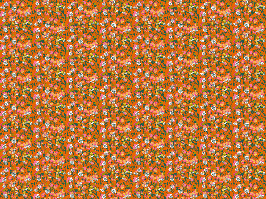 Silene in Tangerine fabric | Jumpstart fabric collection