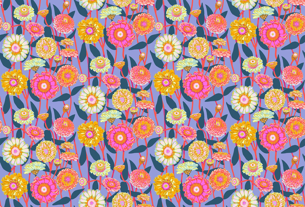 Zinnia Show in Glow fabric | Jumpstart fabric collection