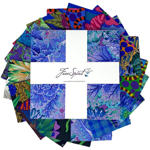 Kaffe Fassett 10 inch square precut fabrics August 2023 Layer cake collection cool colors
