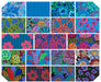 Kaffe Fassett August 2023 collection of fabric patterns cool colors