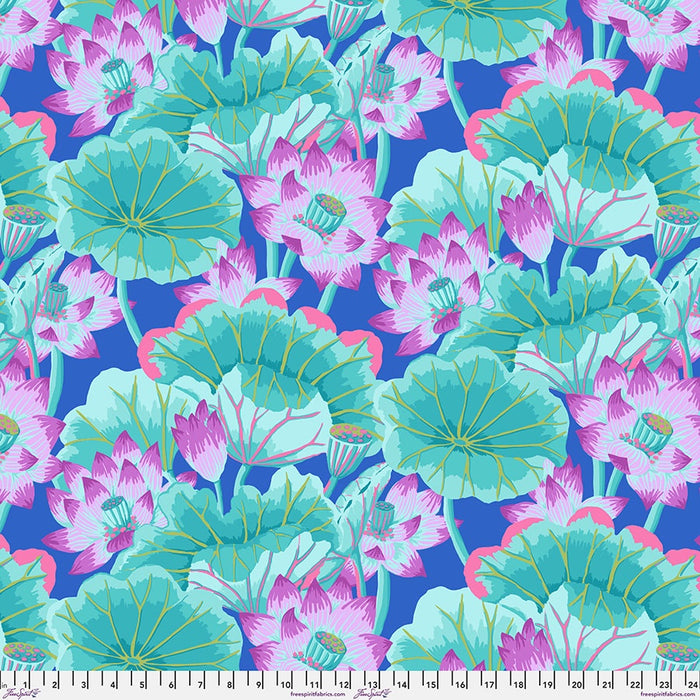 Lake Blossoms in Turquoise Kaffe Fassett Collective August 2025 fabric