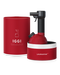 Red Laurastar Steam Machine with black nozzle and 'IGGI' and 'Laurastar' branding on a white background